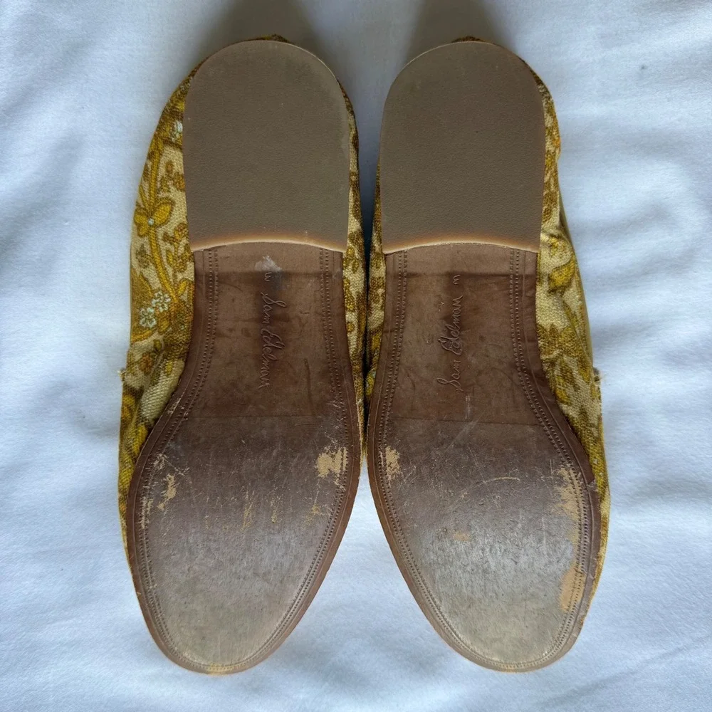 Sam‎ Edelman Loraine Kids Loafers Yellow Floral Horsebit Bit 3M Dressy Girlhood